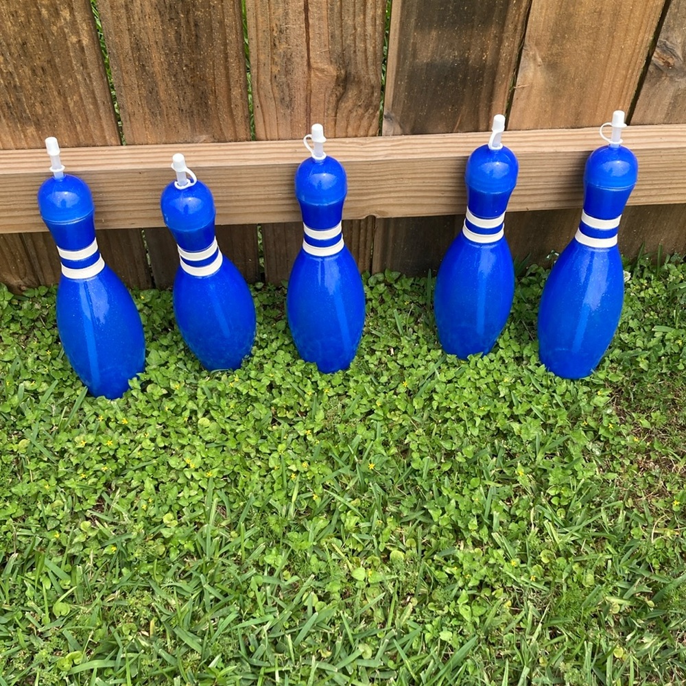Super cute Blue  And  White Bowling Pin Set